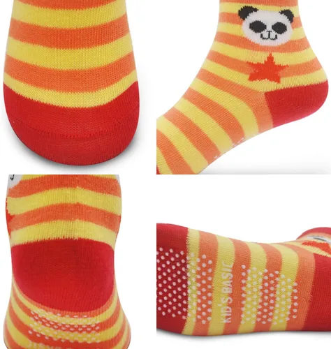 Vista 7 de SkiBeaut Calcetines antideslizantes para niños y niñas de 1 a 7 años, 12 pares de calcetines para niños y niñas
