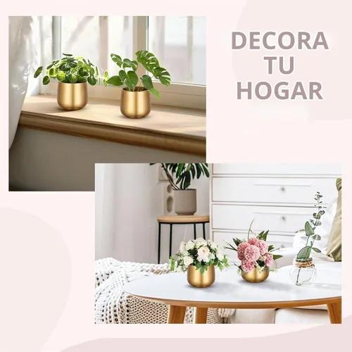 Vista 6 de NUPTIO Jarrones Dorados Pequeños para Centros de Mesa: 2 Piezas Jarrón de Trompeta de Flores Vintage de 3.94 Pulgadas Jarrón de Compota de Metal