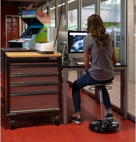 Vista 2 de KORE Design - Silla tambaleante para adolescente/universidad, sillas ergonómicas para computadora, taburete de oficina ajustable seguro, dormitorio
