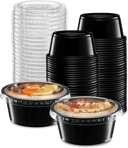 Vista 17 de Vasos de plástico sumergibles negros para porciones de 4 oz - 100