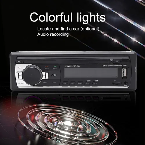 Vista 2 de Receptor estéreo de coche multimedia, pantalla LED de control de voz AI, llamadas manos Bluetooth, soporte MP3 WMA WAV, USB2.0 Reproductor de MP3