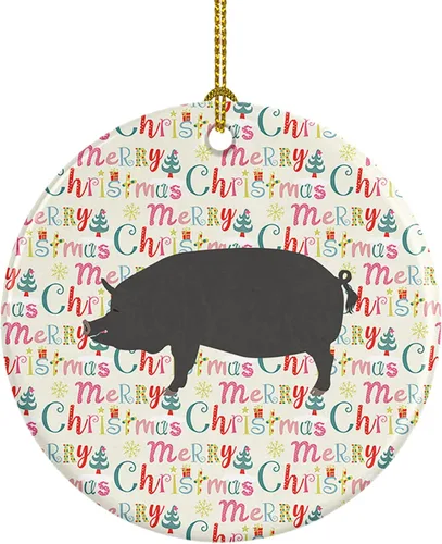 Vista 10 de Caroline's Treasures Adorno de cerámica de avestruz común para árbol de Navidad, decoración colgante para el hogar, Navidad, vacaciones, fiesta
