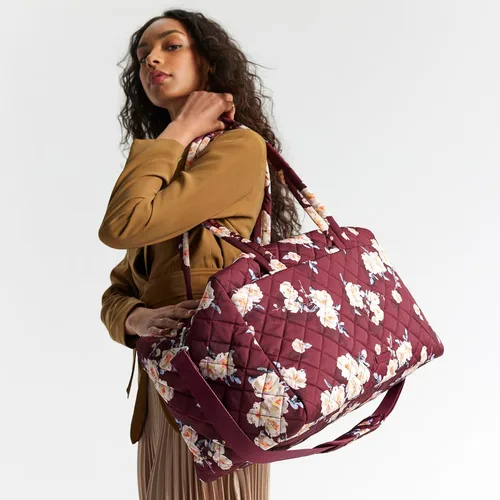 Vista 6 de Vera Bradley Bolsa de viaje grande de sarga de rendimiento para mujer, Floraciones y ramas
