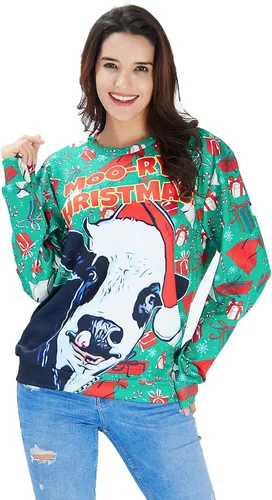 Vista 2 de Leapparel Suéter feo de Navidad para hombre y mujer, sudadera divertida de manga larga