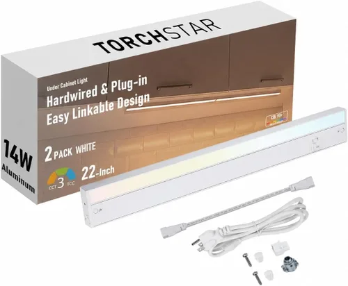 Vista 14 de TORCHSTAR Paquete de 2 luces LED 5CCT de 8 pulgadas para debajo del Blanco