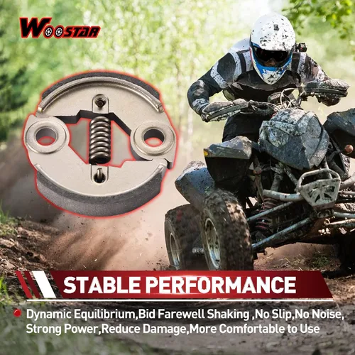 Vista 4 de WOOSTAR Embrague resistente con resorte de repuesto para 2 tiempos 43cc 47cc 49cc motor X-1 X-2 ojo de gato Pocket Bike Mini Quad