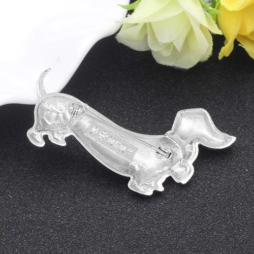 Vista 6 de DUOWEI - Broche para perro salchicha esmaltado, diseño de perro salchicha