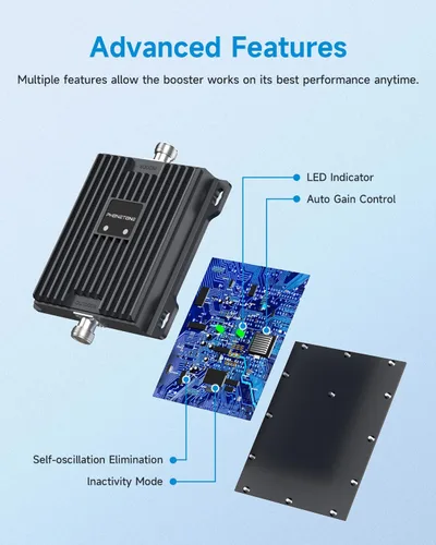Vista 7 de Amplificador de señal de teléfono celular para Verizon y AT&T Hasta 4,500 pies cuadrados Mejora la señal 4G LTE 5G en la banda 12/13/17