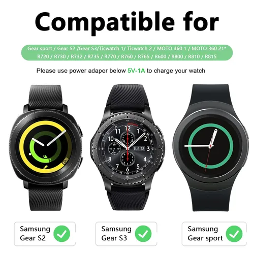 Vista 2 de Vanjua Cable de carga para reloj Samsung Gear S3, soporte de carga de repuesto inalámbrico compatible con Samsung Gear Sport, S2, S3 Classic