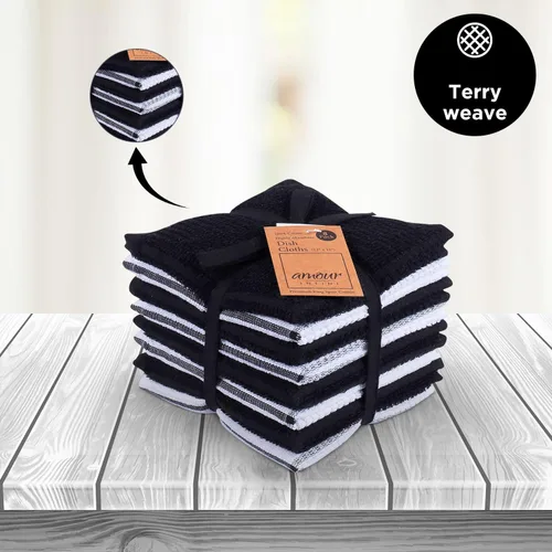 Vista 7 de AMOUR INFINI Juego de 8 paños de cocina para lavar platos, altamente absorbentes, súper suaves, trapos reutilizables de secado rápido para limpiar