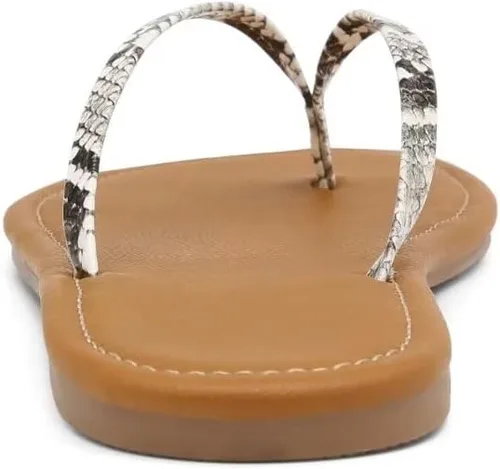 Vista 3 de Sandalias de tanga para mujer, sandalias planas para mujeres y niñas, esenciales para vacaciones de verano, sandalias elegantes para mujer