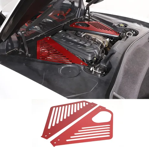 Vista 9 de Cubierta de panel de bahía de motor compatible con Chevrolet Corvette C8 Stingray 2020-2024, compartimento de aluminio para motor izquierdo derecho