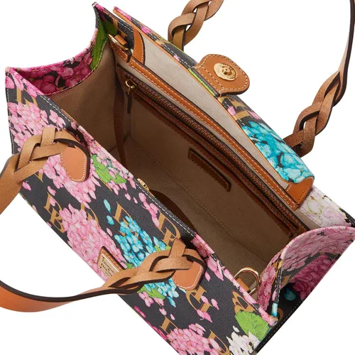 Vista 3 de Dooney & Bourke Bolso de mano, hortensia Monogram Gia Satchel, Negro