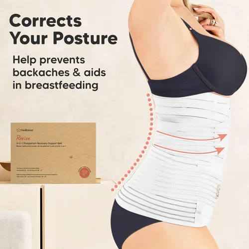 Vista 4 de 3 en 1 Soporte Posparto para el Abdomen. Banda para el vientre para etapa posnatal, embarazo, maternidad, fajas moldeadoras de cuerpo para mujeres