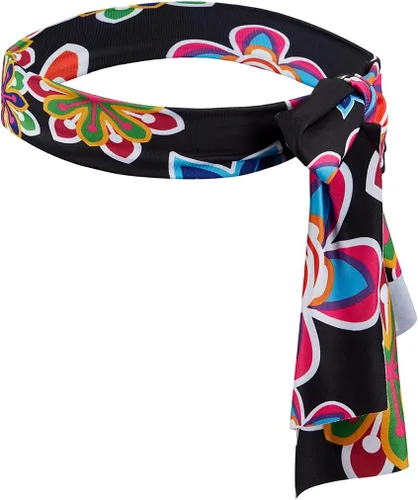 Vista 7 de Haorugut Disfraz de discoteca de los años 70 con diadema para mujer, traje hippie 33025 Negro