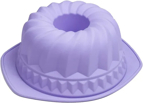 Vista 7 de Webake Molde de silicona acanalada Pan antiadherente Kugelhopf Cake Molde de silicona de 9 pulgadas para horno - rojo