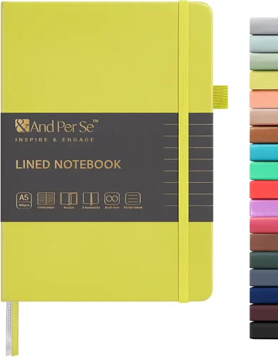 Vista 86 de ⩓ Per Se Cuaderno de Diario con Líneas (3 Paquetes), 160 Páginas Papel Grueso 100GSM, A5 Tapa Dura Cuadernos con Rayas Universitarias para Escribir