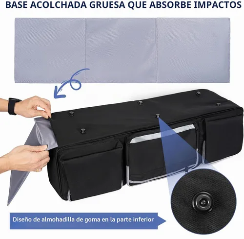 Vista 5 de IBVIVIC Bolsa para trípode, 30.7 pulgadas, funda de transporte de trípode resistente con divisor acolchado, bolsa de soporte de luz con doble
