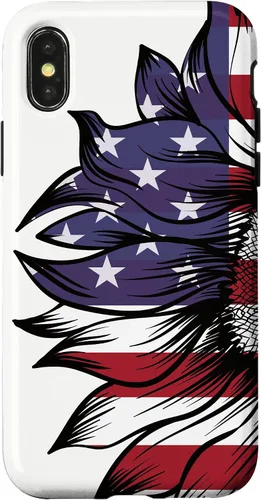 Vista 5 de USA Patriotic 4th of July Sunflower American Flag Case for iPhone 17