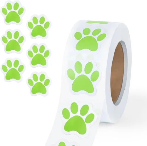 Vista 22 de 500 calcomanías coloridas con estampado de patas, calcomanías autoadhesivas de pata de perro de 1 pulgada 6 Colors for Kids Crafts, Student