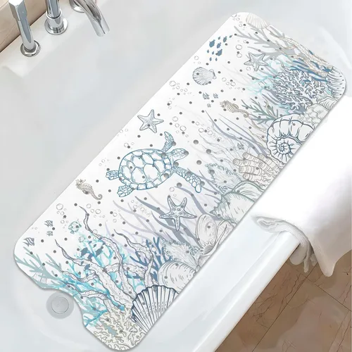 Vista 15 de Tapete de baño de sirena antideslizante, bonito tapete de baño de goma para bañera, tapete de baño para niños y niñas pequeñas, tapete de ducha