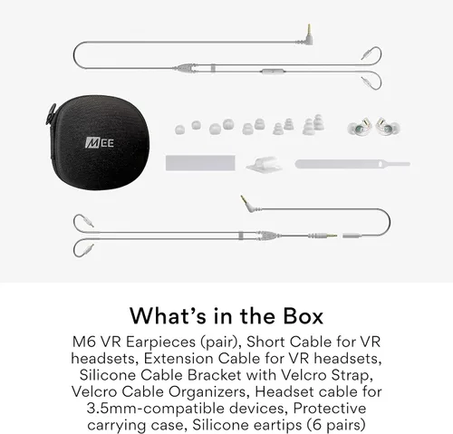 Vista 8 de MEE audio Auriculares intrauditivos M6 VR para juegos con cable corto para Oculus Quest 2 y otros auriculares VR + cable de micrófono para PS5