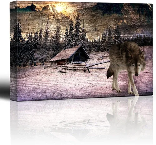 Vista 27 de Hermoso paisaje lona Wall Decor, arte moderno, Home Sets, 12" x 18
