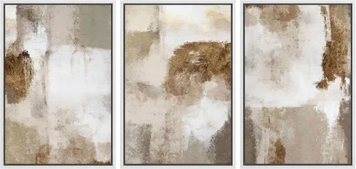 Vista 66 de wall26 Lienzo enmarcado para pared, juego de arte con trazos de pintura roja y naranja vibrante, paisaje, formas abstractas, ilustraciones, arte