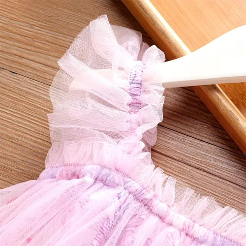 Vista 4 de PATPAT Vestido tutú para niña pequeña, vestidos florales de malla
