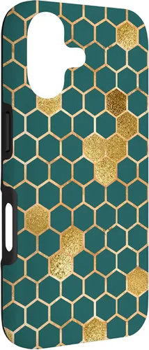 Vista 3 de Bees Honeycomb Pattern Print Honey Hexagon Bees Hive - Green Case for iPhone 17
