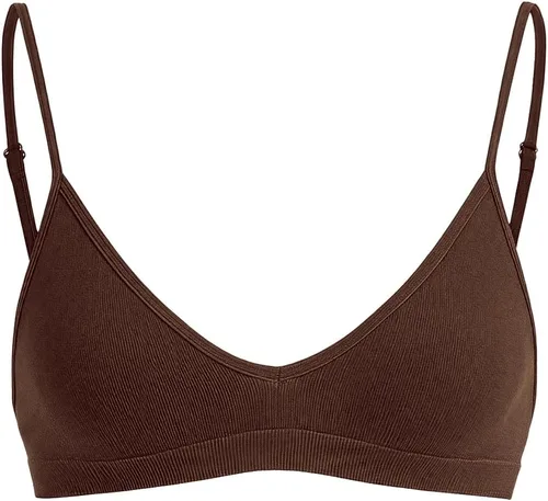 Vista 27 de SweatyRocks Bralette Triangular para Mujer con Escote Pronunciado Sujetador con Cuello en V Sin Cables Sin Relleno Suave Cómodo para Uso Diario