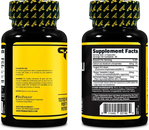 Vista 5 de Primaforce Tongkat Ali (1000 MG) 60 cápsulas - Complejo de extracto 200:1, 30 porciones