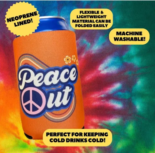Vista 5 de Coozies Temáticas de los Años 70 - Regalo Genial para Cualquier Disco - Material de Neopreno Premium - Paquete de 6