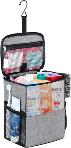 Vista 12 de Lifewit Bolsa Organizadora de Ducha de Malla Portátil Artículos Esenciales para Dormitorio Universitario Canasta Tote Organizadora para Baño