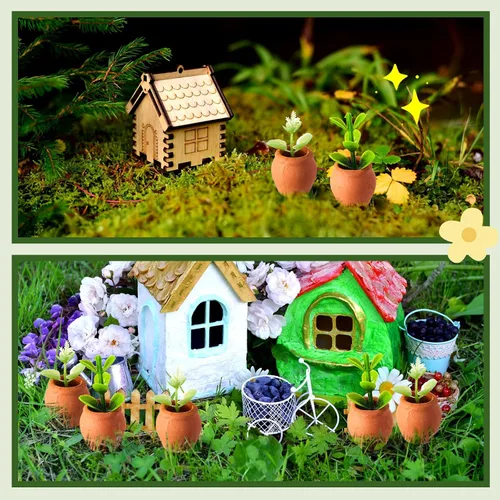 Vista 5 de 40 Piezas Macetas Pequeñas de Arcilla de 0.9 x 0.75 Pulgadas Mini Macetas de Terracotta Pequeñas para Flores Casa de Muñecas Maceta