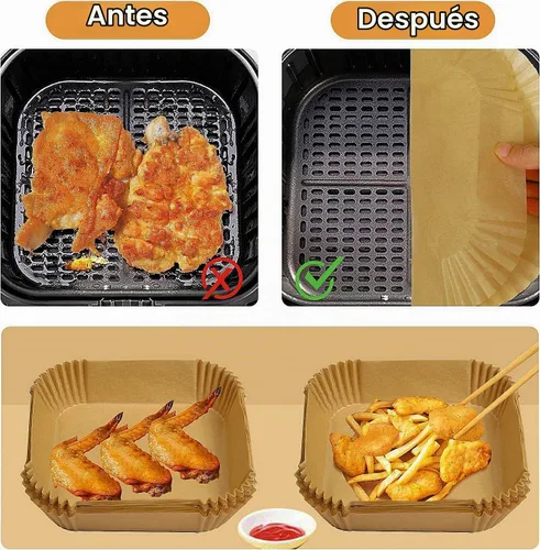 Vista 3 de 125 piezas de papel pergamino desechables para freidora de aire COSORI 6Qt