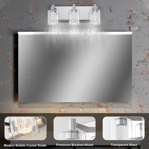 Vista 5 de SineRise - Luz de tocador con 3 modos de color (3000K/4000K/6000K), lámpara de baño LED con protección ocular, lámpara de pared moderna regulable