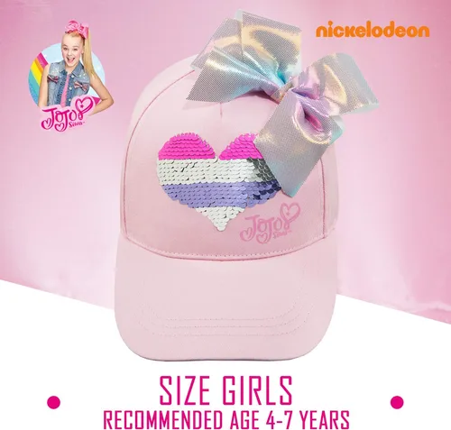 Vista 4 de Nickelodeon Girls JoJo Siwa Pink Baseball Cap Hat - Age 4-8