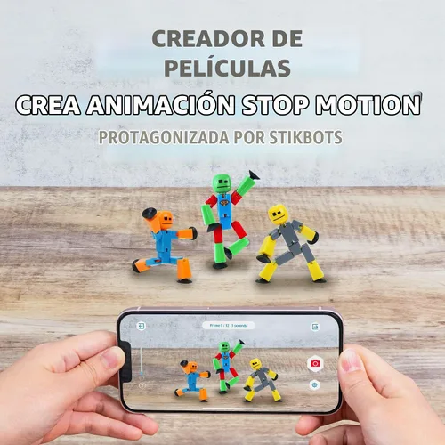 Vista 5 de Zing Stikbot - Juego de 6 figuras de acción coleccionables Stikbot, crea animación Stop Motion (los estilos pueden variar)