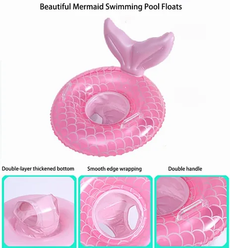 Vista 3 de Flotador de natación para bebé,Anillo inflable de natación para bebés con asiento para bebé/niño,Anillo de flotador de cintura para niños