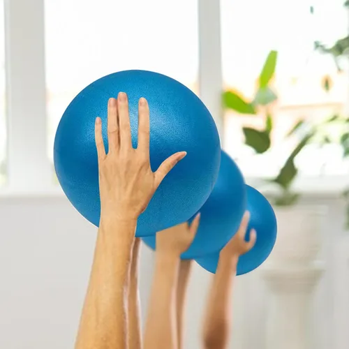 Vista 7 de Pelota de pilates – Pequeña pelota inflable de gimnasio para fitness Equipo de yoga para entrenamiento de muslos, piernas, brazos, abdomen