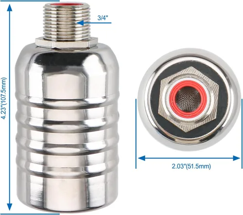 Vista 2 de Baomain Válvula automática de control de nivel de agua, rosca macho de 3/4 pulgadas, válvula de flotador de cierre automático, acero inoxidable 304