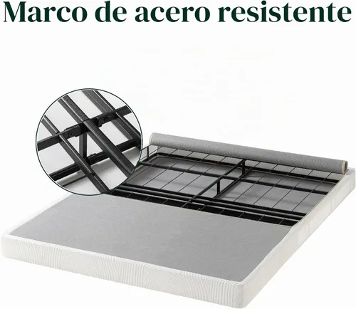 Vista 6 de Base somier para colchón perfil plegable bajo de 4 pulgadas Zinus, Acero