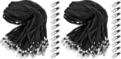 Vista 12 de Marspark 10 piezas de cordón a granel para tarjetas de identificación, cordón de cuello plano con gancho giratorio y clip, accesorio duradero