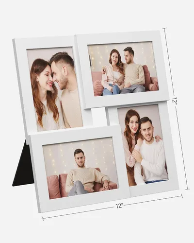 Vista 6 de SONGMICS Marcos de fotos de collage de 4 x 6 pulgadas para decoración de pared, fotos multifamiliares para decoración de galería, exhibición Blanco