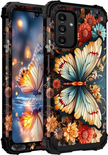 Vista 75 de Hocase Funda para Galaxy A37 5G, protección resistente a prueba de golpes, parachoques de goma de silicona suave+funda protectora híbrida