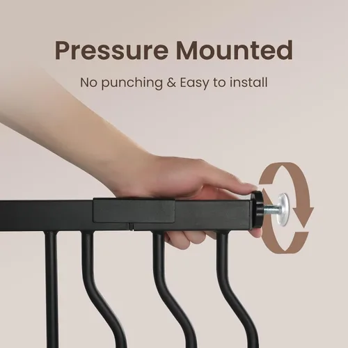 Vista 5 de owlie Pequeña puerta estrecha para bebé para escaleras, pasillos de 23.6-27.6 pulgadas de ancho, puerta de presión para niños, puerta para niños