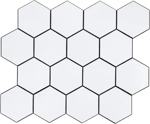 Vista 8 de Azulejos para salpicaderos adhesivos de cocina en espiga, azulejos de mosaico para pared de baño en chevron blanco, paquete de 6