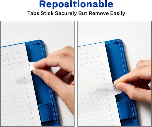 Vista 3 de Avery Mini Ultra Tabs, 1" x 1.5", 2 lados escribibles, blanco, 40 pestañas reposicionables (74788)
