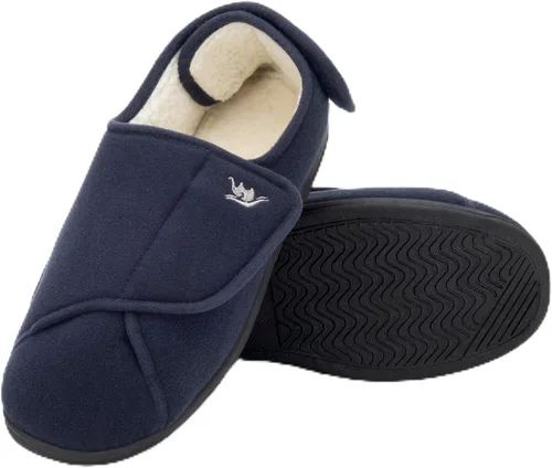 Vista 11 de Pantuflas diabéticas para mujer, zapatos de linfedema, zapatos para edema, pies hinchados, con velcro para interiores y exteriores, zapatos